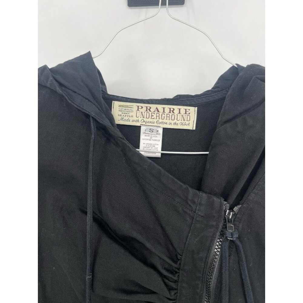 Prairie Underground Graphite Hooded Zip Jacket Size‎ S Organic Cotton USA Made - Picture 2 of 5